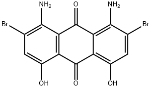 1,8-diamino-2,7-dibromo-4,5-dihydroxyanthraquinone Struktur
