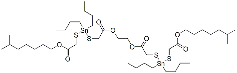 diisooctyl 4,4,15,15-tetrabutyl-7,12-dioxo-8,11-dioxa-3,5,14,16-tetrathia-4,15-distannaoctadecanedioate Struktur