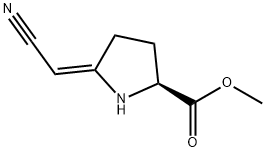 L-Proline, 5-(cyanomethylene)-, methyl ester, (E)- (9CI) Struktur