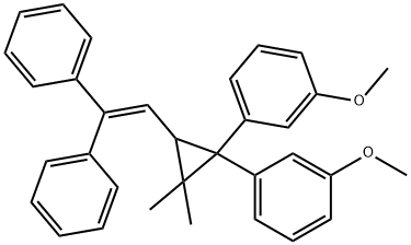 1,1'-[3-(2,2-ジフェニルビニル)-2,2-ジメチルシクロプロパン-1,1-ジイル]ビス(3-メトキシベンゼン) 化學構造式