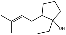 1-ethyl-2-(3-methylbut-2-enyl)cyclopentan-1-ol Struktur