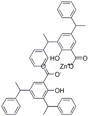 zinc(2+) 3,5-bis(1-phenylethyl)salicylate  Struktur