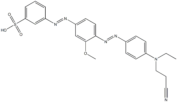 m-[[4-[[4-[(2-cyanoethyl)ethylamino]phenyl]azo]-3-methoxyphenyl]azo]benzenesulphonic acid Struktur
