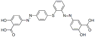 5-[[[[4-[(3-carboxy-4-hydroxyphenyl)azo]phenyl]thio]phenyl]azo]salicylic acid Struktur