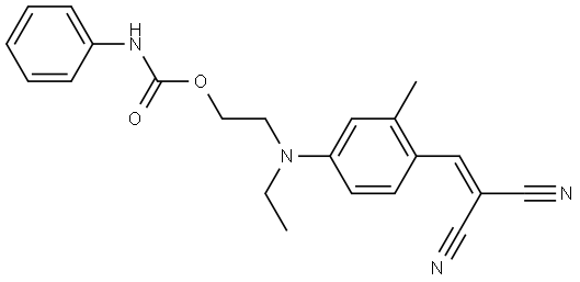 2-[4-(2,2-dicyanovinyl)-N-ethyl-3-methylaniline]ethyl carbanilate Struktur