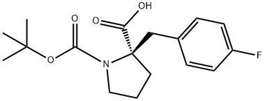 (R)-1-(TERT-ブチルトキシカルボニル)-2-(4-フルオロベンジル)ピロリジン-2-カルボン酸 化學(xué)構(gòu)造式