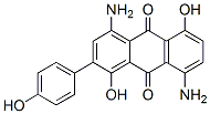 4,8-diamino-1,5-dihydroxy-2-(4-hydroxyphenyl)anthraquinone  Struktur