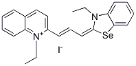 1-ethyl-2-[3-(3-ethyl-3H-benzoselenazol-2-ylidene)prop-1-enyl]quinolinium iodide Struktur