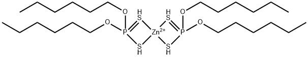 zinc bis(O,O-dihexyl) bis(dithiophosphate)  Struktur
