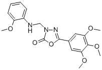 3-(((2-Methoxyphenyl)amino)methyl)-5-(3,4,5-trimethoxyphenyl)-1,3,4-ox adiazol-2(3H)-one Struktur