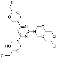 [[6-[Bis(2-chloroethoxymethyl)amino]-1,3,5-triazine-2,4-diyl]bis[(2-chloroethoxymethyl)imino]]dimethanol Struktur