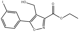 3-Isoxazolecarboxylicacid,4-(hydroxymethyl)-5-(3-iodophenyl)-,ethylester(9CI) Struktur