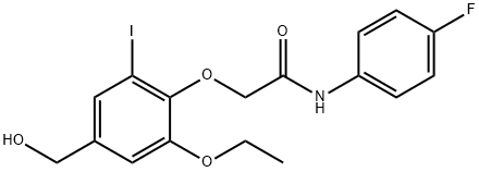 2-[2-ETHOXY-4-(HYDROXYMETHYL)-6-IODOPHENOXY]-N-(4-FLUOROPHENYL)-ACETAMIDE Struktur