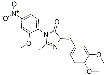 (5Z)-5-[(3,4-dimethoxyphenyl)methylidene]-3-(2-methoxy-4-nitro-phenyl) -2-methyl-imidazol-4-one Struktur