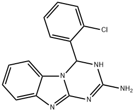 4-(2-CHLOROPHENYL)-1,4-DIHYDRO[1,3,5]TRIAZINO[1,2-A][1,3]BENZIMIDAZOL-2-AMINE Struktur