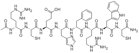 AC-D-ARG-CYS-GLU-HIS-D-PHE-ARG-TRP-CYS-NH2 Struktur