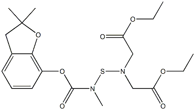 ethyl 2-[[(2,2-dimethyl-3H-benzofuran-7-yl)oxycarbonyl-methyl-amino]su lfanyl-(ethoxycarbonylmethyl)amino]acetate Struktur