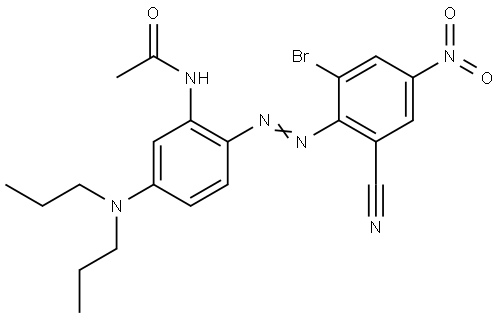 N-[2-[(2-bromo-6-cyano-4-nitrophenyl)azo]-5-(dipropylamino)phenyl]acetamide Struktur