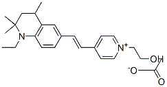 4-[2-(1-ethyl-1,2,3,4-tetrahydro-2,2,4-trimethyl-6-quinolyl)vinyl]-1-(2-hydroxyethyl)pyridinium acetate Struktur
