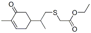 ethyl [[2-(4-methyl-5-oxo-3-cyclohexen-1-yl)propyl]thio]acetate Struktur