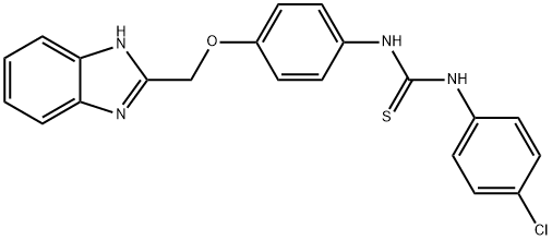 3-[4-(1H-benzoimidazol-2-ylmethoxy)phenyl]-1-(4-chlorophenyl)thiourea Struktur