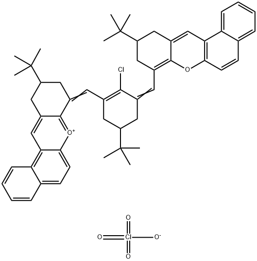 10-TERT-BUTYL-8-[5-TERT-BUTYL-3-(10-TERT-BUTYL-10,11-DIHYDRO-9H-BENZO[A]XANTHEN-8-YL-METHYLENE)-2-CHLORO-CYCLOHEX-1-ENYLMETHYLENE]-8,9,10,11-TETRAHYDRO-BENZO[A]XANTHENYLIUM PERCHLORATE Struktur