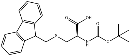 N-Α-叔丁氧羰基-S-(9-芴甲基)-L-半胱氨酸 結(jié)構(gòu)式