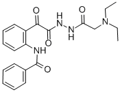 Benzeneacetic acid, 2-(benzoylamino)-alpha-oxo-, 2-((diethylamino)acet yl)hydrazide Struktur