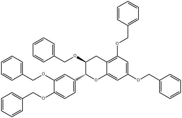 (2R-trans)-2-[3,4-bis(phenylmethoxy)phenyl]-3,4-dihydro-3,5,7-tris(phenylmethoxy)-2H-1-benzopyran, 85443-49-8, 結(jié)構(gòu)式