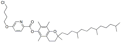 [2,5,7,8-tetramethyl-2-(4,8,12-trimethyltridecyl)chroman-6-yl] 5-(4-ch lorobutoxy)pyridine-2-carboxylate Struktur