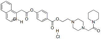 1-Naphthaleneacetic acid, 4-((2-(4-(2-oxo-2-(1-piperidinyl)ethyl)-1-pi perazinyl)ethoxy)carbonyl)phenyl ester, dihydrochloride|化合物 FK-386 HCL