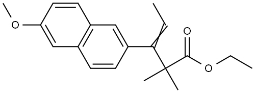 ethyl beta-ethylidene-6-methoxy-alpha,alpha-dimethylnaphthalene-2-propionate Struktur