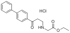Glycine, N-(3-(1,1'-biphenyl)-4-yl-3-oxopropyl)-, ethyl ester, hydrochloride Struktur