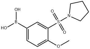 4-甲氧基-3-(吡咯啉-1-基磺酰)苯基硼酸 結(jié)構(gòu)式