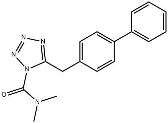 5-([1,1'-聯(lián)苯]-4-甲基)-N,N-二甲基-1H-四氮唑-1-甲酰胺 結構式
