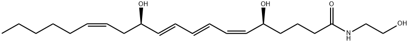 (5S,6Z,8E,10E,12R,14Z)-5,12-dihydroxy-N-(2-hydroxyethyl)icosa-6,8,10,14-tetraenamide 結(jié)構(gòu)式