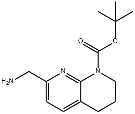8-N-BOC-5,6,7,8-TETRAHYDRO-1,8-NAPHTHYRIDIN-2-METHYLAMINE Struktur