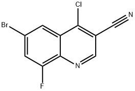 6-BROMO-4-CHLORO-8-FLUORO-QUINOLINE-3-CARBONITRILE Struktur