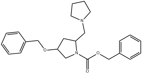 4-BENZYLOXY-2-PYRROLIDIN-1-YLMETHYL-PYRROLIDINE-1-CARBOXYLIC ACID BENZYL ESTER Struktur