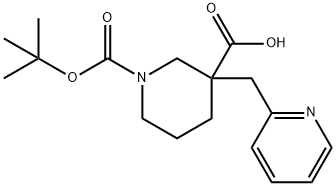 1-(叔丁氧羰基)-3-(吡啶-2-基甲基)哌啶-3-羧酸, 887344-17-4, 結(jié)構(gòu)式