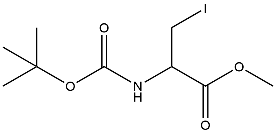Methyl 2-((tert-butoxycarbonyl)amino)-3-iodopropanoate Struktur