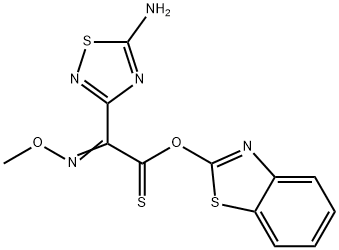(Z)-2-(5-氨基-1,2,4-噻二唑-3-基)-2-甲氧亞氨基硫代乙酸 (S)-2-苯并噻唑酯 結(jié)構(gòu)式