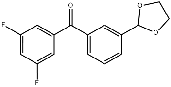 3,5-DIFLUORO-3'-(1,3-DIOXOLAN-2-YL)BENZOPHENONE Struktur