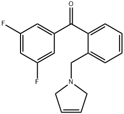 3,5-DIFLUORO-2'-(3-PYRROLINOMETHYL) BENZOPHENONE Struktur