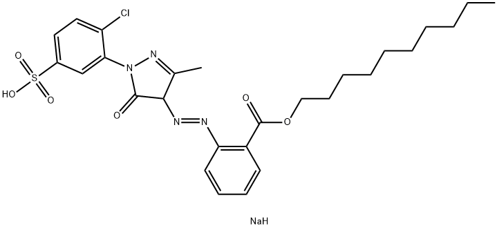sodium 1-decyl 2-[[1-(2-chloro-5-sulphonatophenyl)-4,5-dihydro-3-methyl-5-oxo-1H-pyrazol-4-yl]azo]benzoate Struktur