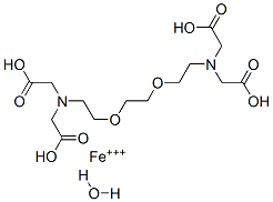 Ethylenebis(oxyethylenenitrilo)tetraacetic acid ferric salt hydrate Struktur