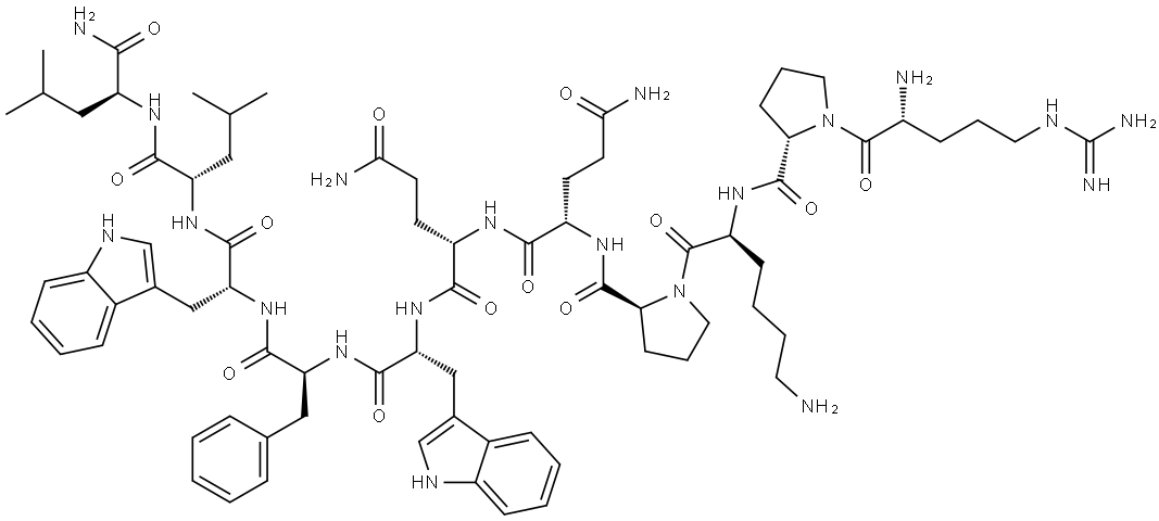 D-ARG-PRO-LYS-PRO-GLN-GLN-D-TRP-PHE-D-TRP-LEU-LEU-NH2 HYDROCHLORIDE Struktur