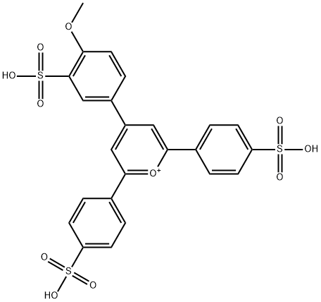 4-(4-methoxy-3-sulfophenyl)-2,6-bis-(4-sulfophenyl)pyrylium Struktur