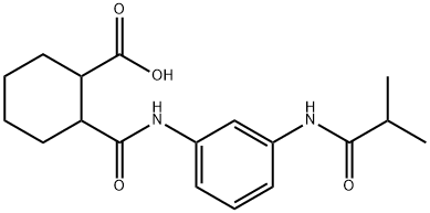 2-{[3-(ISOBUTYRYLAMINO)ANILINO]-CARBONYL}CYCLOHEXANECARBOXYLIC ACID Struktur