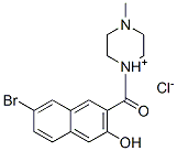 1-[(7-bromo-3-hydroxy-2-naphthyl)carbonyl]-4-methylpiperazinium chloride Struktur